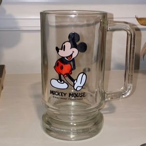 Vintage Mickey Mouse Glass Mug